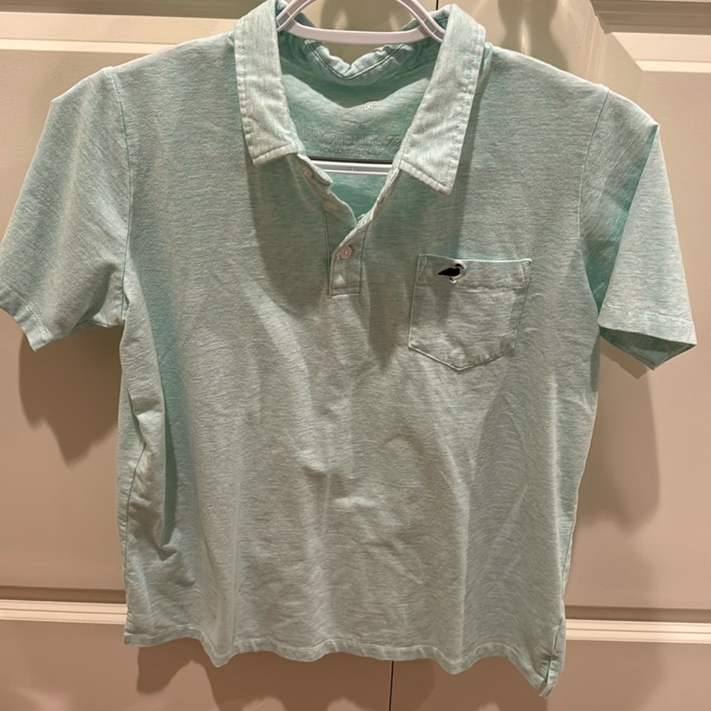 Properly tied youth medium green polo